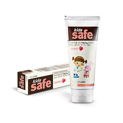 韩国进口狮王 CJ LION儿童可吞咽牙膏90g(草莓味)