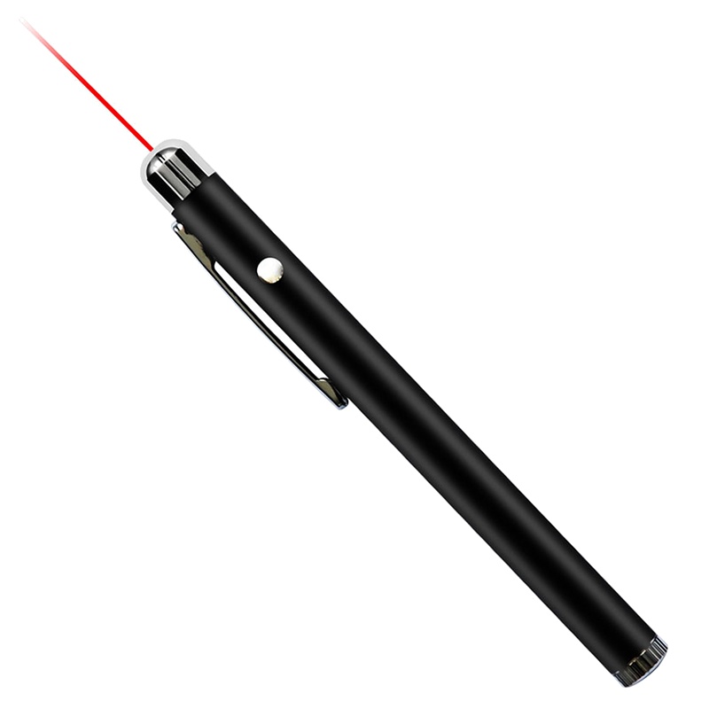 得力deli3933 钢笔造型便携式激光笔/无线演示器 黑/银随机 红光 2支