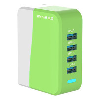 美逸(MEIYI) 青春版 MY-501墙插式4口USB充电插头 绿色