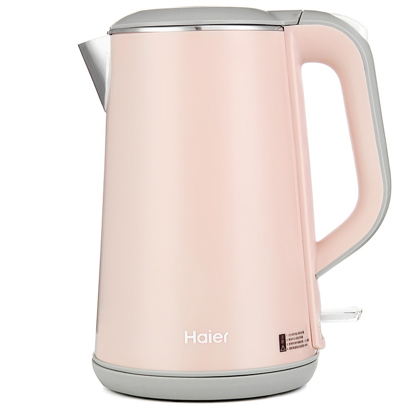 海尔(Haier)电水壶 HKT-2618A 双层防烫保温1.6升容量 304不锈钢 优质温控器 电烧开水壶