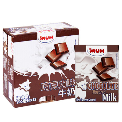 巧克力味牛奶200ML*12盒整箱 甘蒂牧场(MUH)牧牌丹麦原装进口 原料生牛乳≥93%成分简单(丹麦产)