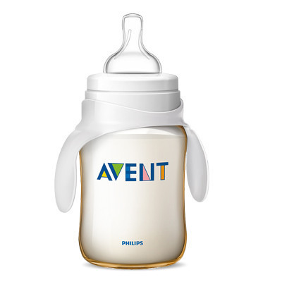飞利浦 AVENT 新安怡宽口径经典PES奶瓶9oz/260毫升单个装带把手 SCF663/19 英国原装进口