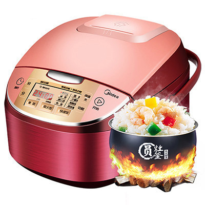 美的(Midea)MB-WRS4001B 圆灶釜内胆 金属拉丝 可拆洗 智能电饭煲