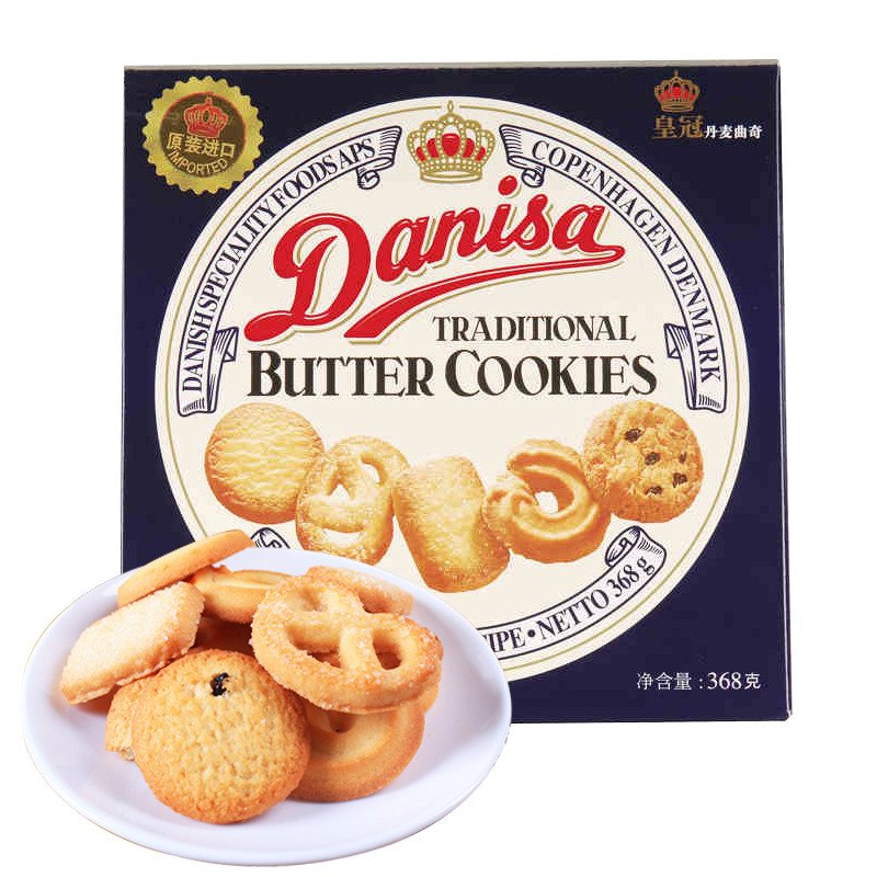 印尼进口皇冠(Danisa)丹麦曲奇饼干368g 进口休闲饼干 盒装