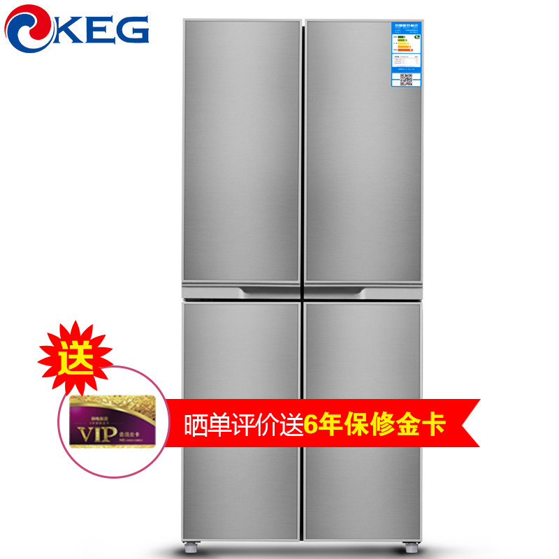 韩电/KEG BCD-389CV4J 389升 家用冷藏冷冻 十字对开多门电冰箱(雅银拉丝)