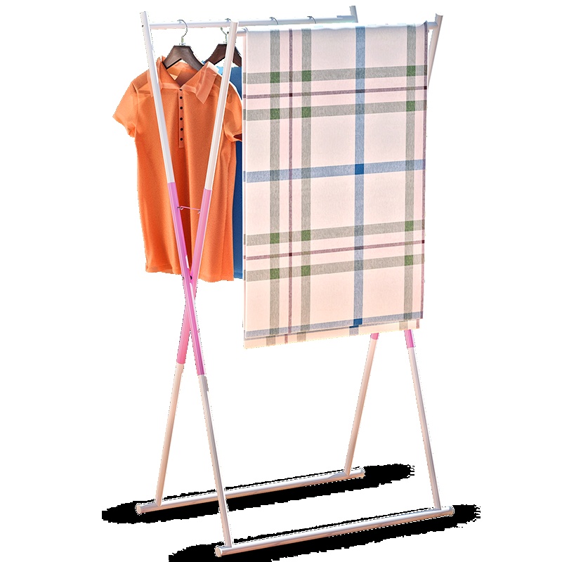 晾衣架 落地折叠防锈双杆式X型晾晒架阳台 多功能晒被子架