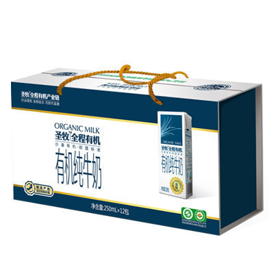 圣牧全程有机全脂纯牛奶商务礼盒装250ml*12盒