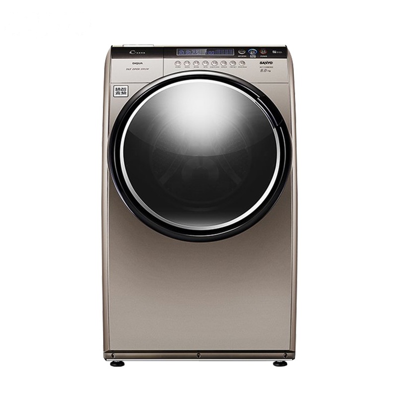 三洋(SANYO)DG-L8033BIX 8公斤 下排水 DD直驱变频 wifi智能 斜式滚筒洗衣机(惠金色)