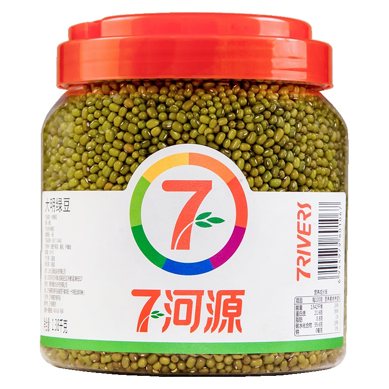 七河源 大明绿豆1.38kg 五谷杂粮 粗粮 绿豆 可发豆芽 打豆浆 大桶 大米伴侣 非有机