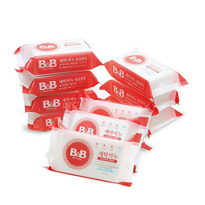 韩国进口保宁B&B皂婴幼儿童洗衣皂洋槐味200G*10块量贩装