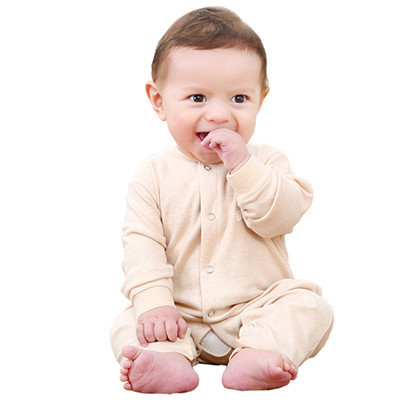 贝吻 彩棉四季款合裆婴儿内衣两用爬服 B6055