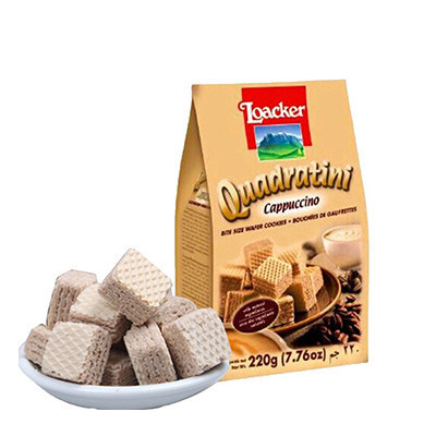 莱家卡布奇诺味粒粒装威化饼干中袋装220克/ 进口威化饼干 休闲零食