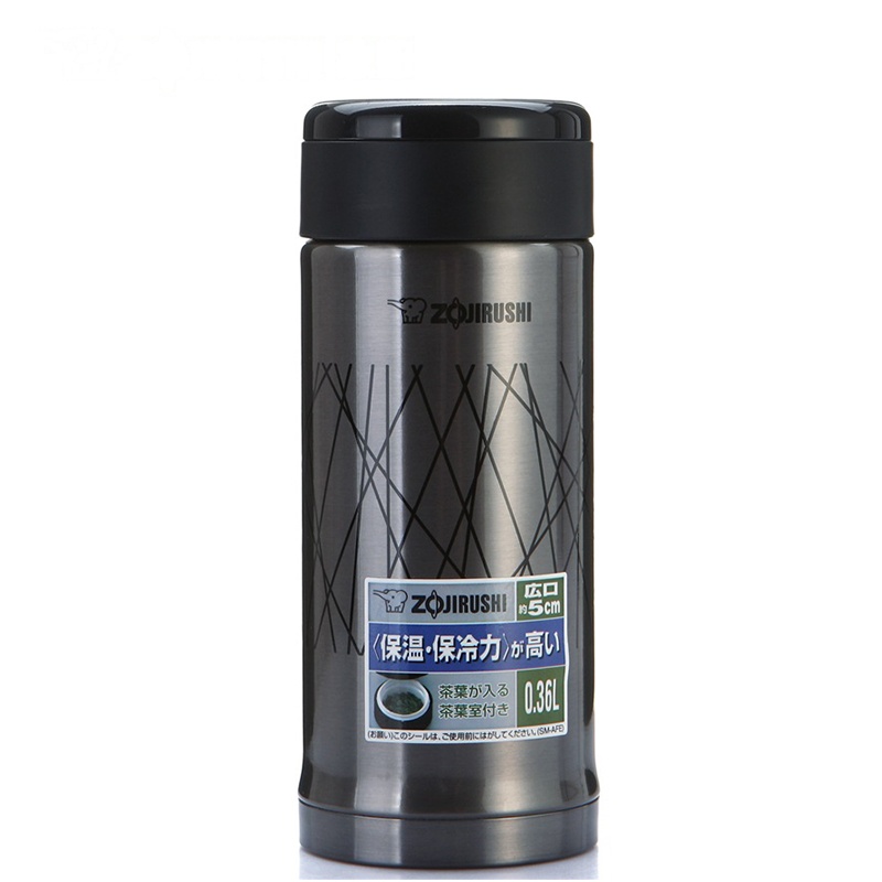 象印(ZO JIRUSHI)进口不锈钢真空保温保冷杯男女茶水杯子360ml SM-AFE35-BF灰黑色