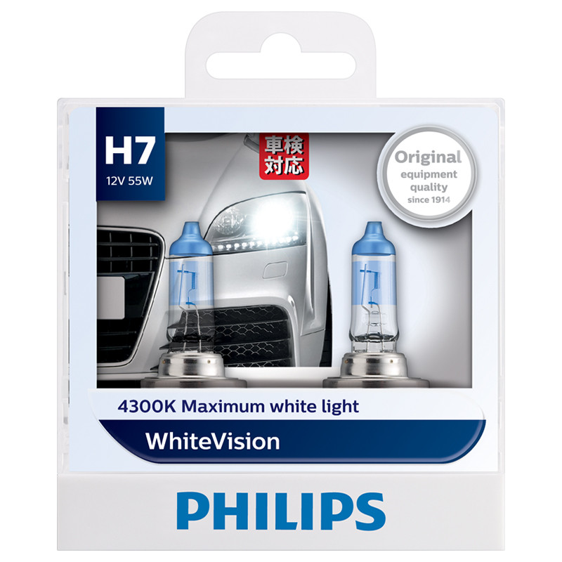 飞利浦(PHILIPS)汽车升级灯泡通用/璀璨之光H7 2支装 增亮60% 时尚白光 4300K