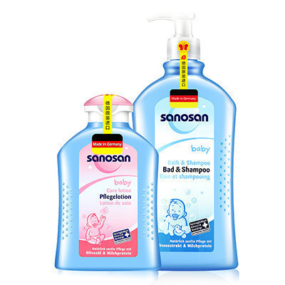 哈罗闪(sanosan)婴儿洗护用品套装(二合一洗发沐浴露500ml+润肤乳200ml )
