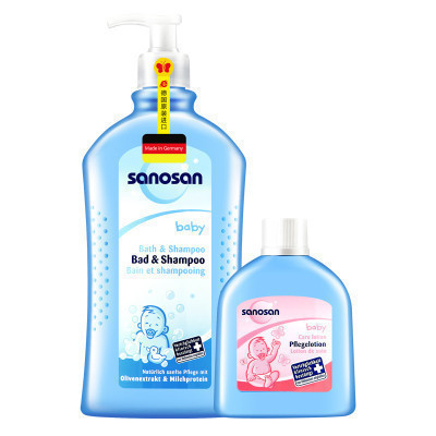 哈罗闪(sanosan)婴儿经典洗护套装(二合一500ml+乳50ml)