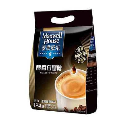 【苏宁超市】麦斯威尔 醇香白咖啡 600g/包 （25g×24条）