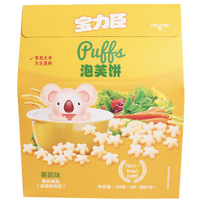 宝力臣盒装泡芙饼果蔬味50g