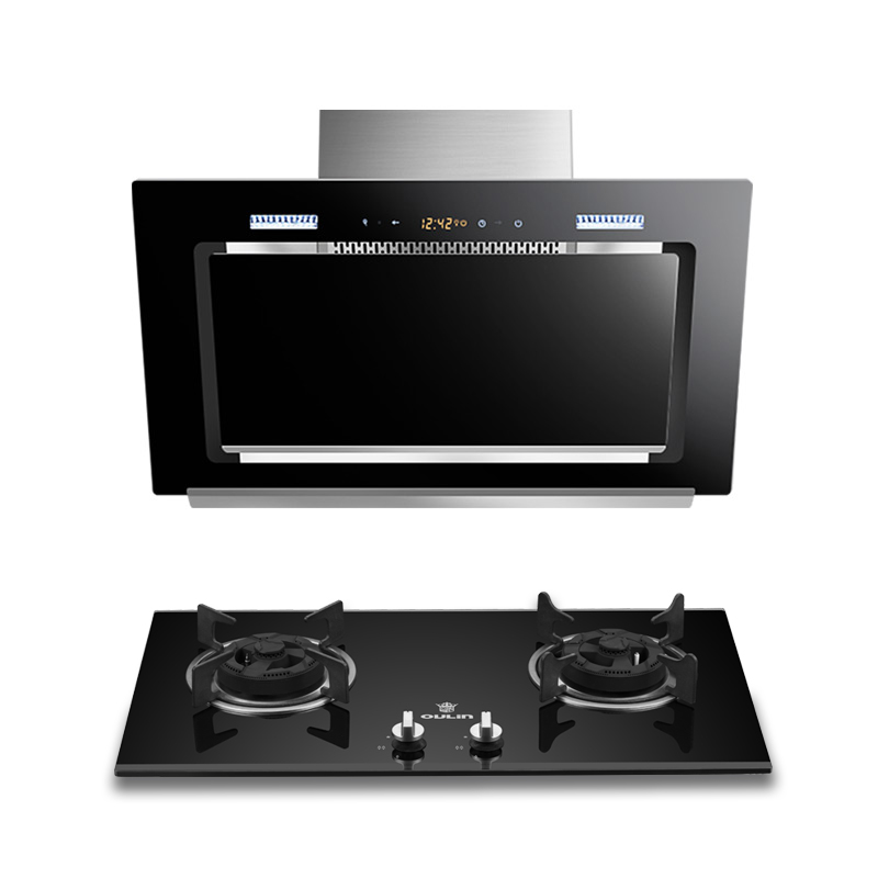 Oulin/欧琳油烟机燃气灶套餐油烟机组合F22+灶具E302B燃气灶烟灶套餐4.0KW火力煤气灶【天然气】