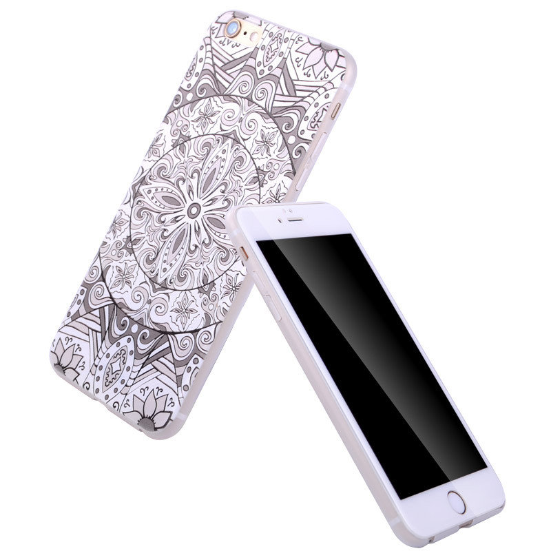 ESCASE 苹果iPhone 6s Plus保护壳/套/手机壳 多色混合浮雕3D彩绘 超薄5.5寸肤感硬壳