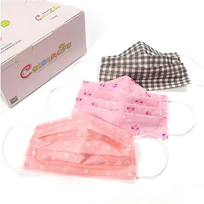 一次性口罩三层防尘防雾霾甲醛PM2.5透气薄防护口罩印花(50只装)