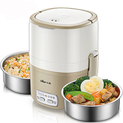 小熊(Bear)电热饭盒 DFH-B15J1 1.5L加热保温饭盒 预约定时 双层密封 双重保温 电饭盒