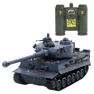 [苏宁自营]勾勾手 男孩玩具 2.4G 遥控坦克儿童遥控汽车 对战坦克模型车 带仿真声效可发射一键演示 德国虎式 藏蓝
