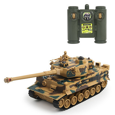 [苏宁自营]勾勾手 男孩玩具2.4G 遥控坦克儿童遥控汽车 对战坦克模型车 带仿真声效可发射一键演示 德国虎式 迷彩棕