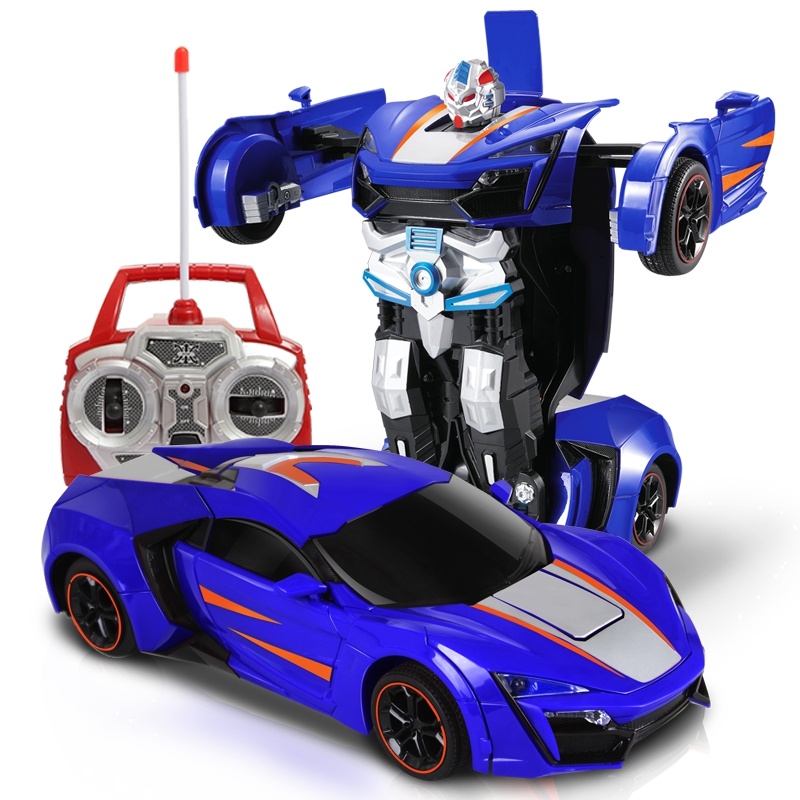 [苏宁红孩子]仙邦宝贝 遥控车玩具超大儿童电动充电可变形汽车金刚机器人女男孩新年礼物 727-Y1手握遥控蓝色
