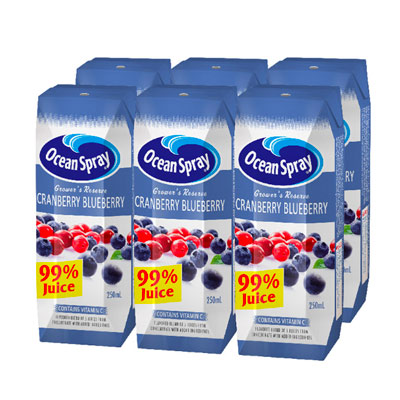 Ocean Spray 优鲜沛 蓝莓苹果葡萄复合果汁饮料250ml*6