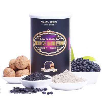 [苏宁超市][苏宁自营]买2送1 南农大 核桃芝麻黑豆粉精装 五谷代餐粉 600g