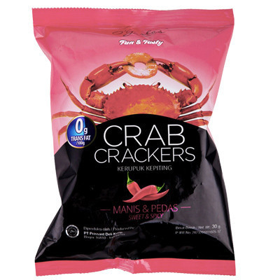 O'garlos奥嘉莱 印尼蟹片 甜辣味 30g袋 印尼进口 其他零食