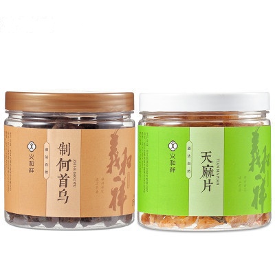 义和祥 制何首乌 何首乌150g+义和祥 天麻 天麻片50g 罐装
