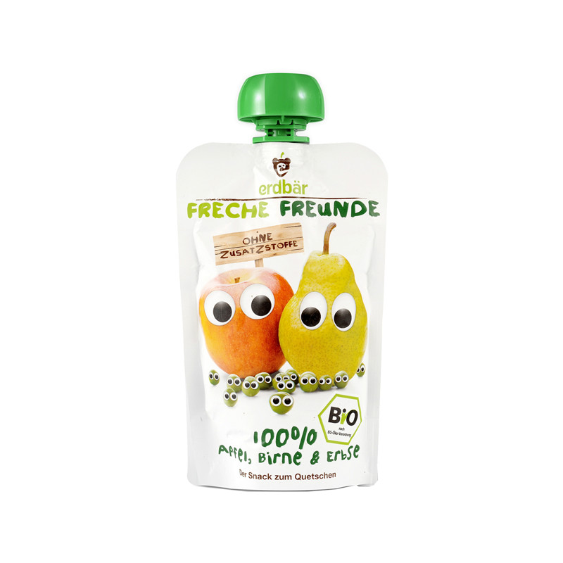 [苏宁自营] 爱淘熊[erdbar]苹果梨豌豆味有机果蔬泥 100g/袋 (德国原装进口)