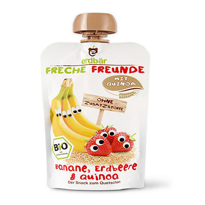 [苏宁自营] 爱淘熊[erdbar]香蕉草莓藜麦味有机果蔬泥 100g/袋 (德国原装进口)