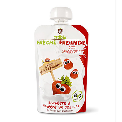 [苏宁自营] 爱淘熊[erdbar]草莓树梅有机优格果泥 100g/袋 (德国原装进口)