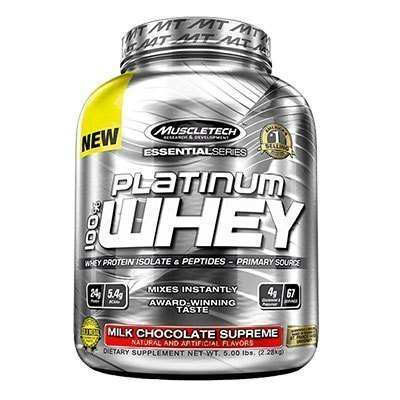 MUSCLETECH Platinum 肌肉科技白金复合乳清蛋白粉 5磅/2290g(牛奶巧克力味)增肌增重 美国