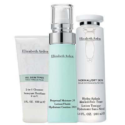 伊丽莎白雅顿基础护理三件套(双效洁肤露150ml+保湿调理露200ml+水感24小时持久保湿乳50ml)