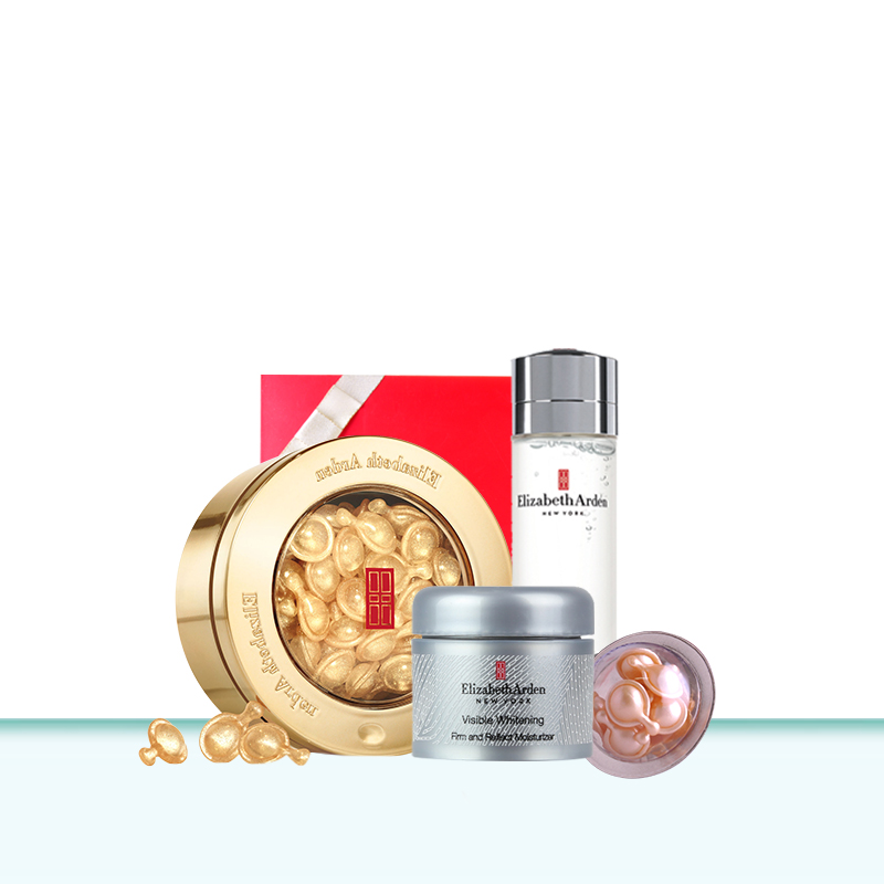 伊丽莎白雅顿金致胶囊套组(金致胶囊精华液30粒+金致眼部胶囊精华液7粒装+晶璨皙颜菁华水50ml+晶璨皙颜面霜7ml)