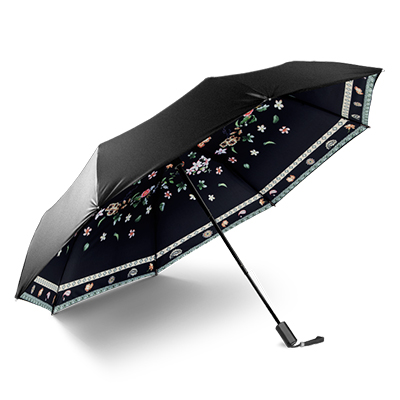 [苏宁易购超市]BananaUmbrella蕉下双层 小黑伞系列三折伞 防晒晴雨太阳伞遮阳伞 半彤 依青