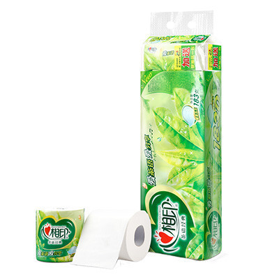 [苏宁易购超市]心相印 卷纸 茶语系列 4层183克*10粒 (送1包抽纸) 卷筒卫生纸 精美茶叶压花