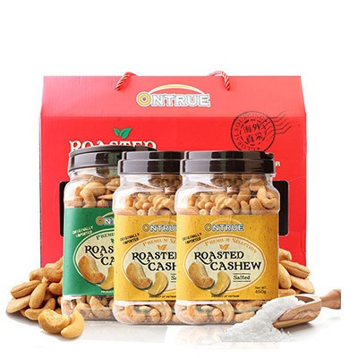 ONTRUE牌 原味腰果 250g*1罐+盐焗腰果250g*2罐 越南进口