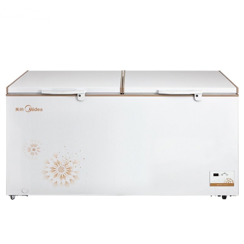 美的(Midea)BD/BC-768DKEM时尚金 768升 双顶开们大冷冻力 家用商用卧式节能冰柜卧式冷柜