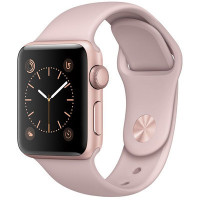Apple Watch Sport Series 1 智能手表(38毫米玫瑰金色铝金属表壳搭配粉砂色运动型表带)