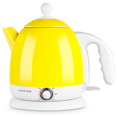 瑞典北欧欧慕（nathome）NSH0801电水壶304不锈钢保温调温烧水壶0.8L开水壶电热水壶 鹅黄家用防干烧自动断