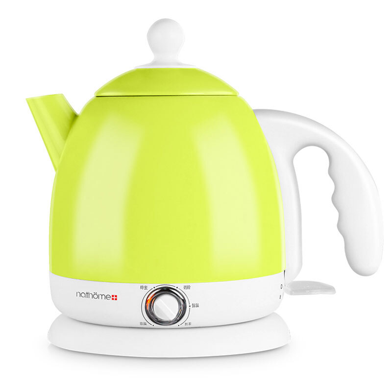 瑞典北欧欧慕（nathome）NSH0801 电水壶304不锈钢保温调温烧水壶0.8L开水壶电热水壶 竹绿迷你家用自动断