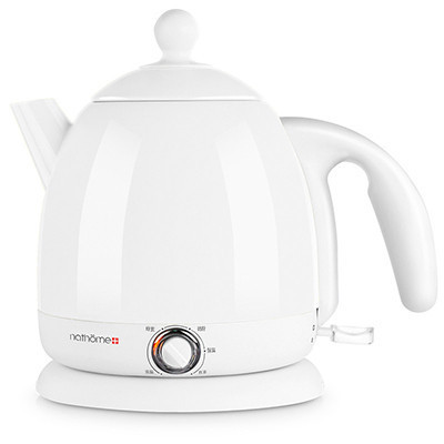 瑞典北欧欧慕（nathome）NSH0801 电水壶304不锈钢保温调温烧水壶0.8L开水壶电热水壶 乳白迷你家用自动断