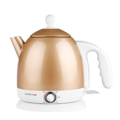 瑞典北欧欧慕（nathome）NSH0801电水壶304不锈钢保温调温烧水壶0.8L开水壶电热水壶 香槟金迷你家用自动断
