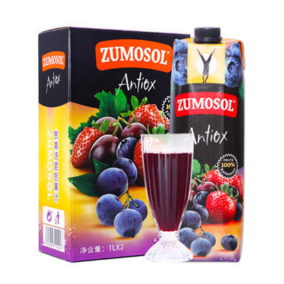 赞美诗(ZUMOSOL)混合果汁1L*2礼盒装NFC纯果汁饮料 西班牙原装进口葡萄汁饮料