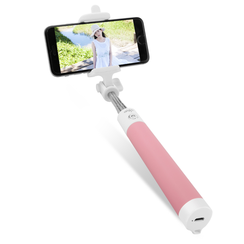 爱国者 (aigo)ZP01 迷你蓝牙遥控自拍神器 折叠通用 粉色